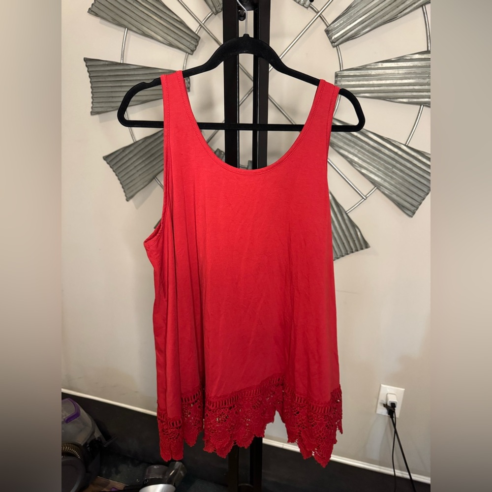 Lace trim tank top